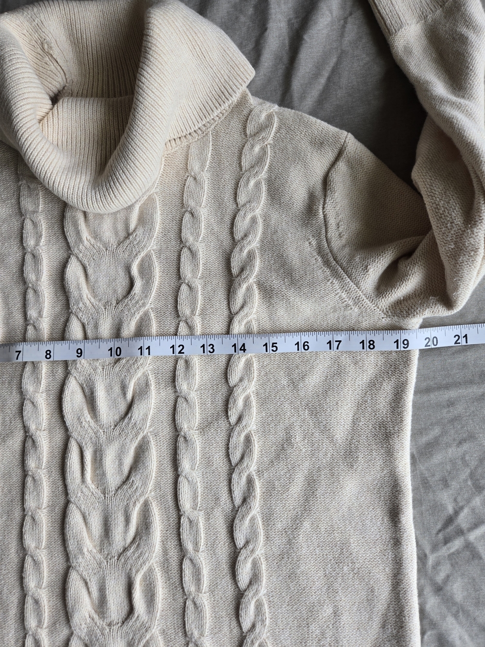 Banana Republic Cream Cable-Knit Turtleneck Sweater Dress Small - Picture 6 of 10
